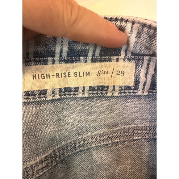 Anthropologie Pilcro High-Rise Striped Acid Wash Slim Jeans Pants Size 29 - Picture 7 of 9